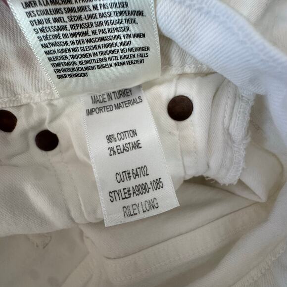 AGOLDE Riley Long High-Rise Straight Jeans sour cream‎ white 28 - Picture 11 of 12